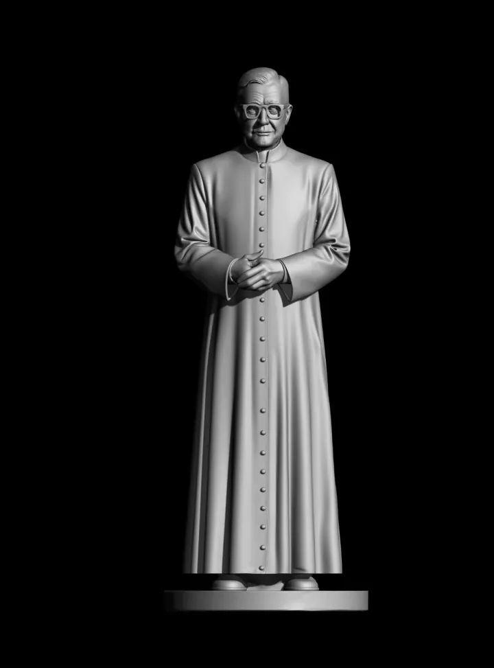 São Josemaria Escrivá — escultura devocional em argila digital